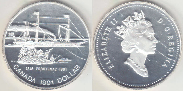 1991 Canada silver $1 (Frontenac) Proof